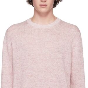 VINCE PINK LINEN CREWNECK SWEATER